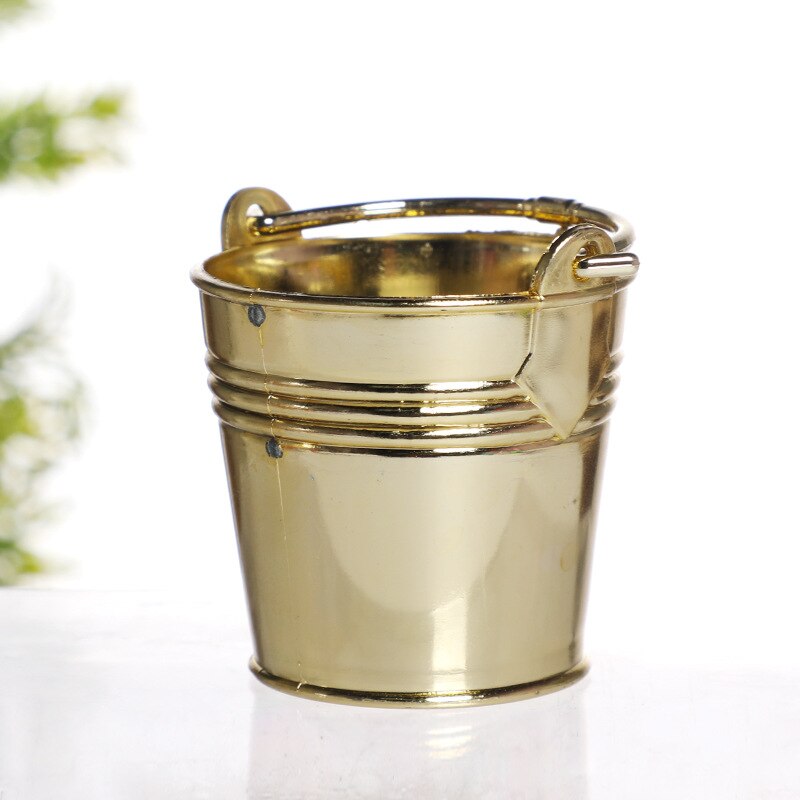 Small Plastic Bucket Tinplate Mini Keg Barrel Outdoor Garden Watering Flower Container Bathroom Kitchen Household Water Bucket