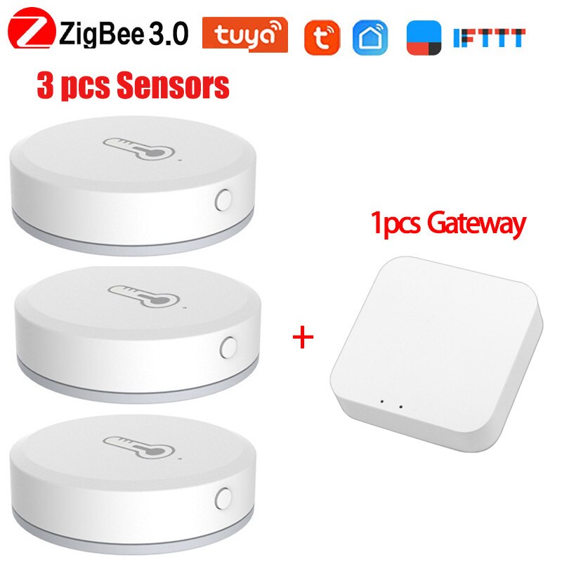 Aubess Tuya ZigBee Drahtlose Temperatur Feuchtigkeit Sensor Batterie angetrieben Clever Heimat Kontrolle Temperatur Feuchtigkeit Clever Leben: einstellen 3