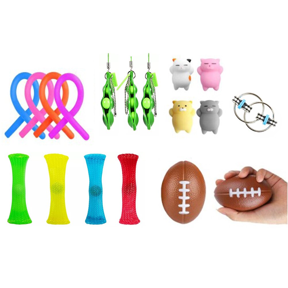20/21/22PCS Pack Zappeln Sensorischen Spielzeug Set Stress Relief Spielzeug Autismus Angst Relief Stress Pop Blase zappeln Spielzeug Für Kinder Erwachsene: Grau