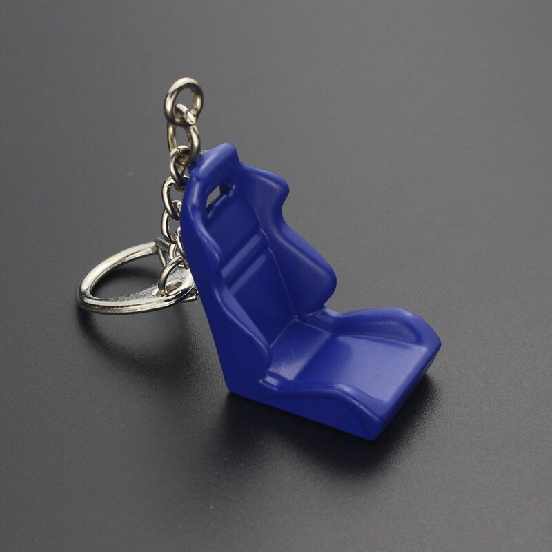 Tuning Racing Car Keychains For Keys Holder Metal Seat Bottle Wheel Nuts Moto Keyring Trinket Gadgets Auto Accessories: Seat blue