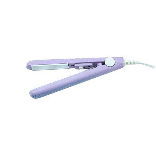 Mini Travel Hair Straightener Voltage Ceramic Tourmaline Ionic Flat Iron for Fine/Short Hair, Portable Straightener Iron: Purple / EU