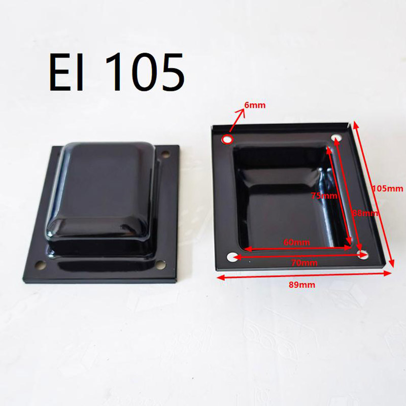 2 Stuks Transformer Cover EI76/86/96/105/114 End Bells Screening Kan Afdichting Lijkwaden Metalen Beschermende Shield luidspreker Accessoires: Bruin