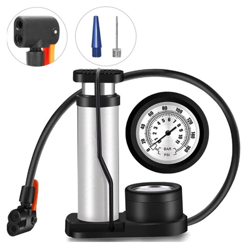 Bike Floor Pump - High Pressure 160PSI - Presta Val-ve Bike Pump Automatically Switches to Schrader for Road, MTB &amp; BMX