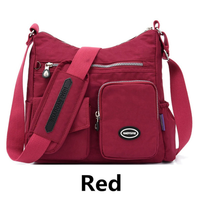 Handtasche, damen-umhängetasche, damen-schultertasche, messenger bag, wasserdichte nylon-geldbörse, haupttasche: Weinrot
