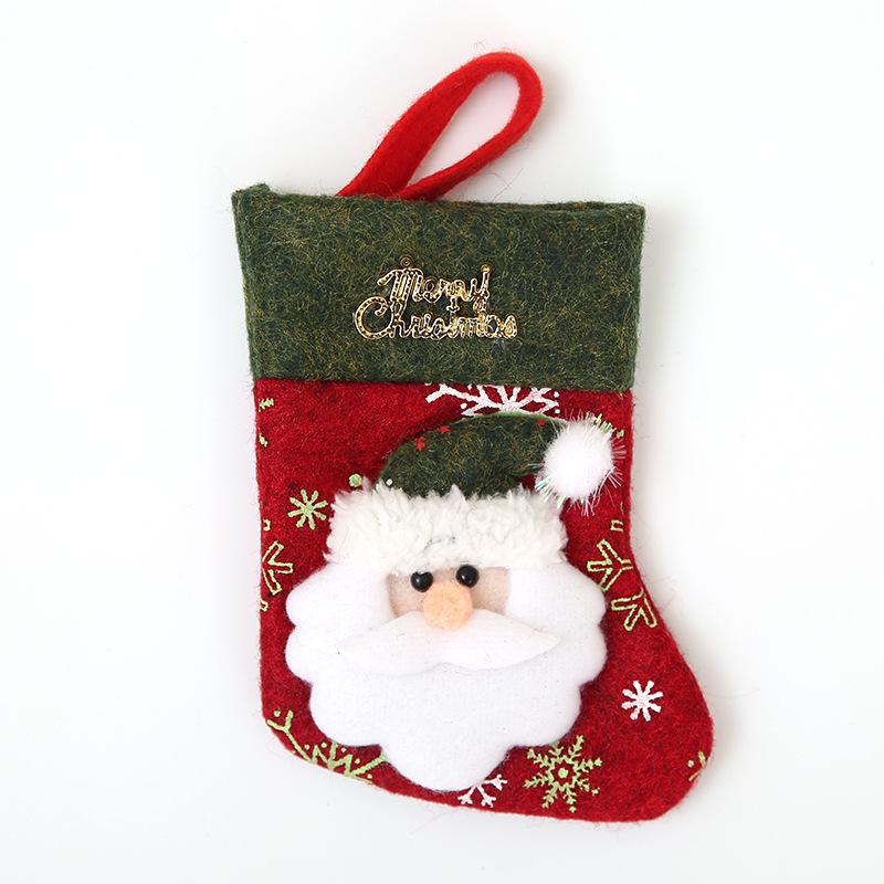 Mooie Kerst Sokken Kerst Bestek Set Mes En Vork Set Bag feestelijke home decor servies zak keuken accessoires: Santa Claus