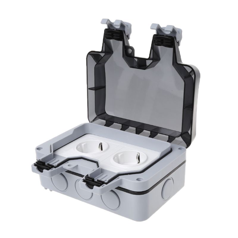 1PC Outdoor Wall Switch Socket IP66 Weather&Dust Proof Power Outlet EU Standard