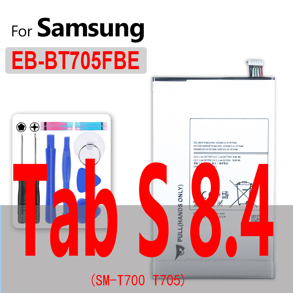 Tablet Battery For Samsung GALAXY Note 8.0 10.1 12.2 Pro/Tab A 7.0 9.7/S S2 S3 8.4 10.5 Edition P605 P607 T520 N8020 T700 T801: EB-BT705FBE