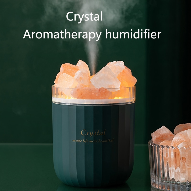 400Ml Draagbare Kristal Aromatheraphy Luchtbevochtiger Usb Ultrasone Aroma Essentiële Olie Diffuser Luchtbevochtiger Met Sfeer Lamp