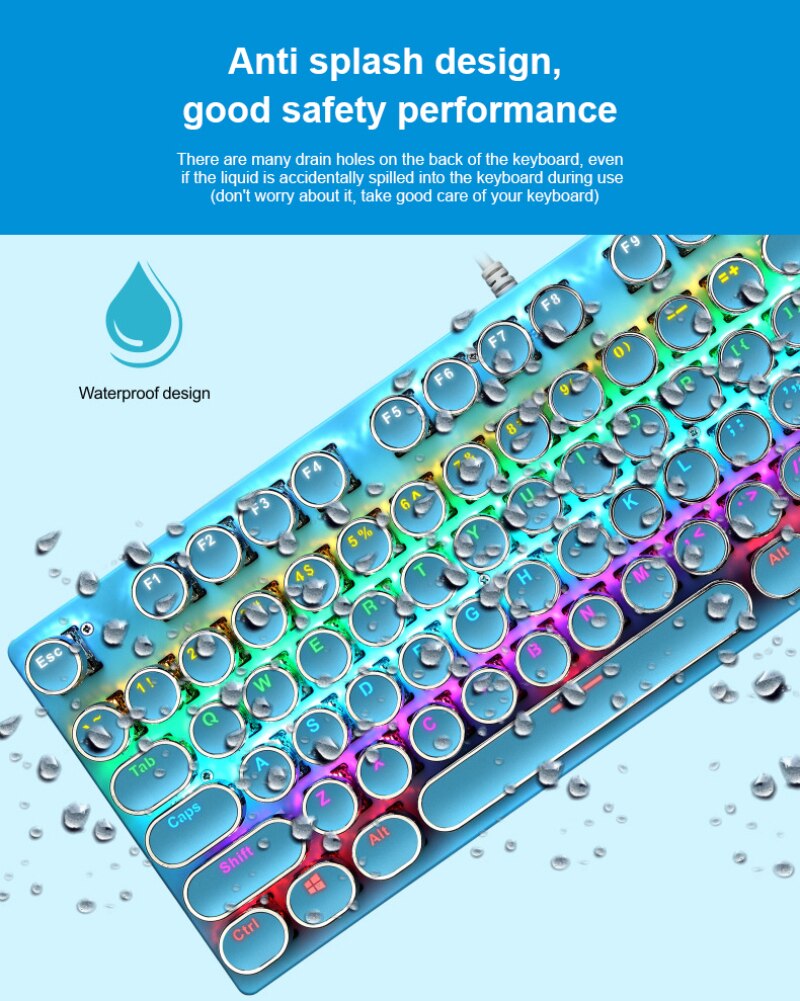 Edition Mechanical Keyboard 87 Keys Blue Switch Gaming Keyboards Russian US Sticker Wired Keyboard For Tablet Desktop