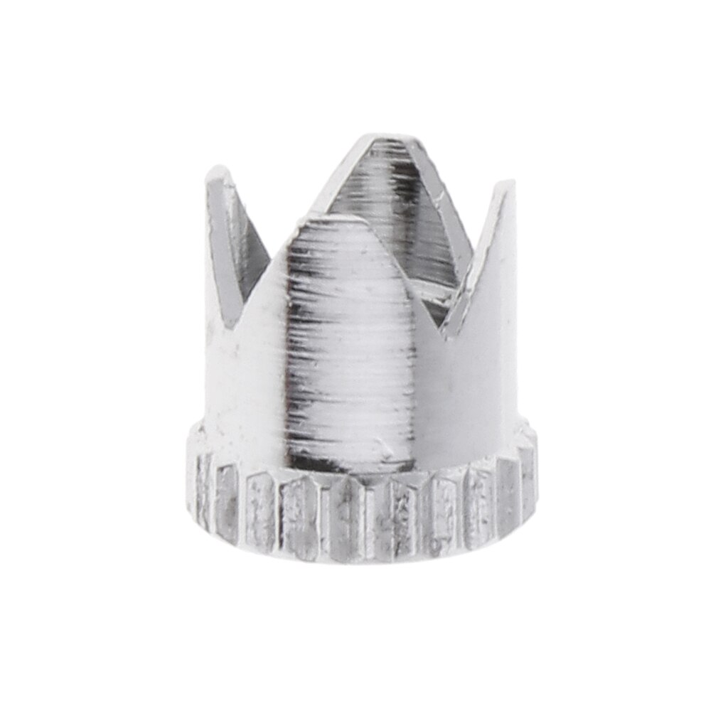 Cepillo de aire, corona, tapa de aguja, accesorios para máquina de aerógrafo, suministros de partes, Plata