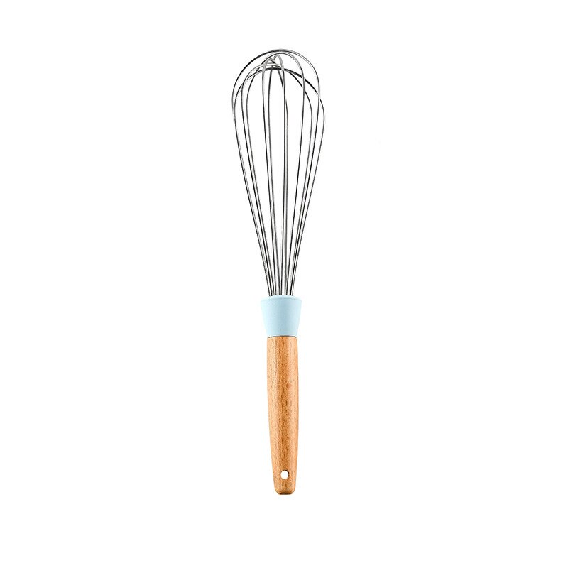 Utensils Silicone Kitchenware Blue 1 Pcs Non Stick Cooking Pot Kitchen Cookware Spatula Ladle Egg Beaters Shovel Soup Spoon: Blue Whisk