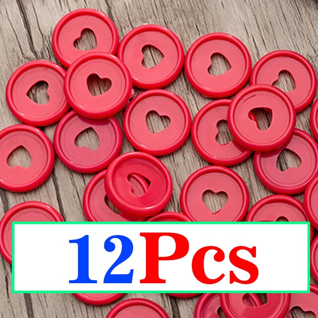 Anneau de liaison en plastique 35MM, trou en forme de champignon, disque à 360 degrés pour bricolage, fournitures scolaires et de bureau: 12Pcs-red