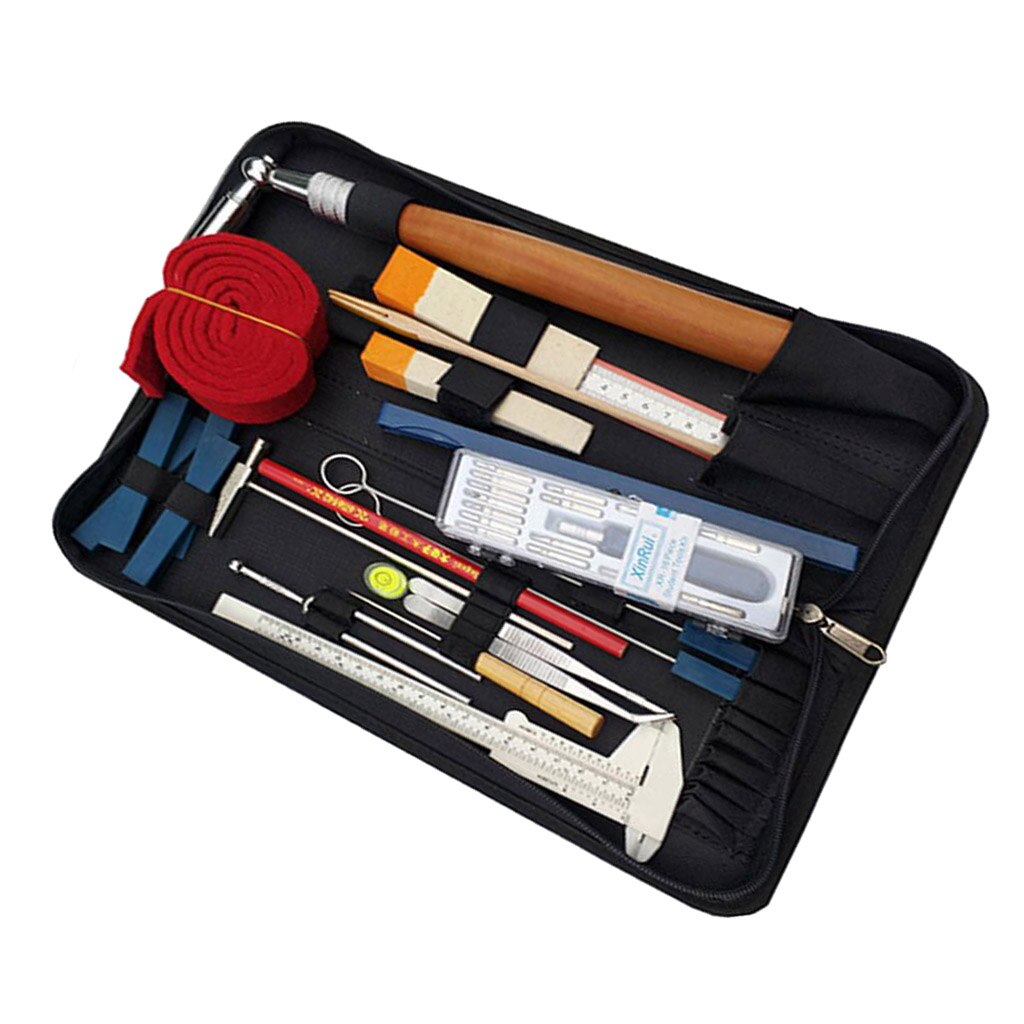 36 Pieces Piano Tuning Tuner Tool Tuner Kit DIY Set Wrench Hammer Fork Mute Ruler Set for Piano Keyboard Instrument