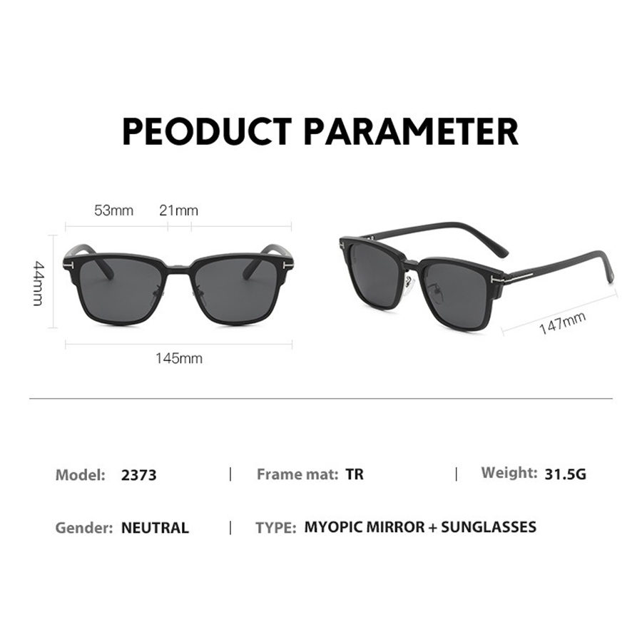 Armação de óculos masculino feminino com 5 pçs clipe em óculos de sol polarizados óculos magnéticos masculino uv400 2373