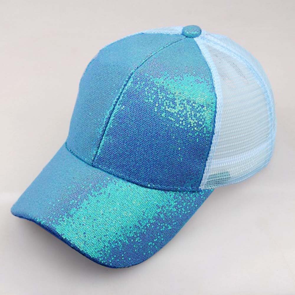 30 # sombrero de Golf para hombre, gorras de baloncesto, gorras de béisbol para hombres, mujeres, chicas, coletas, gorras de béisbol, lentejuelas, moño brillante desordenado, gorras, gorras