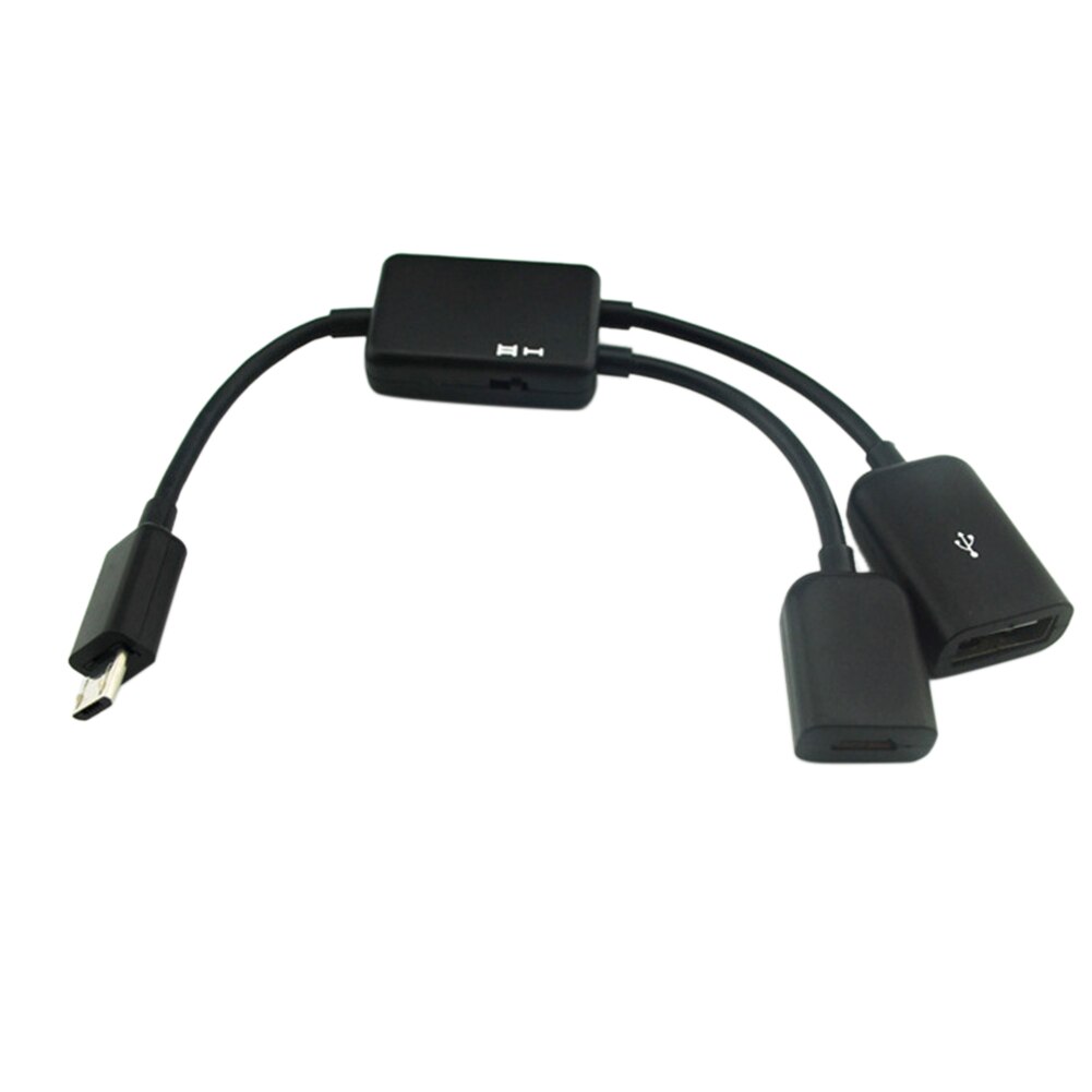 Ladung Tastatur Schwarz 0,2 M TV OTG Splitter 2 in 1 dauerhaft Mikro USB Adapter Kabel Verbinden Transfer Multifunktions