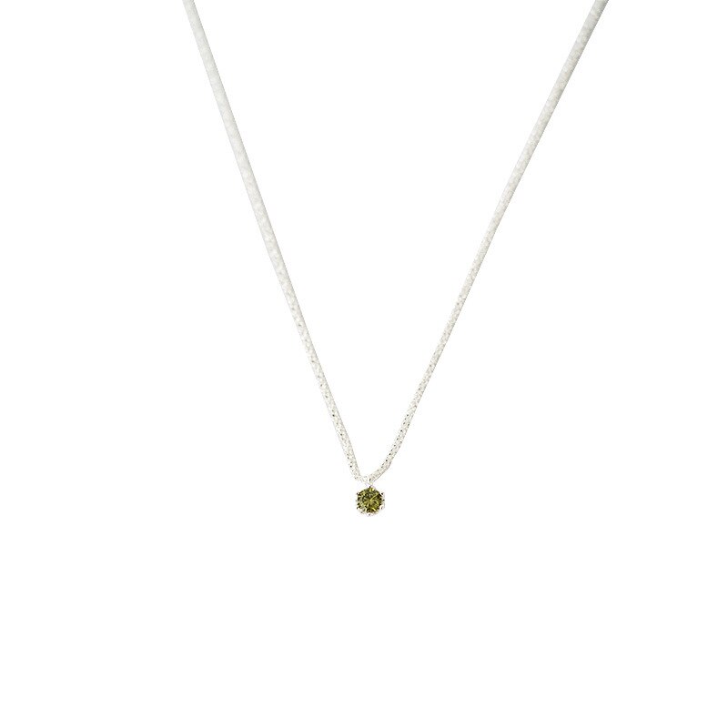 XIYANIKE Silber Farbe Neue Grün Zirkon Anhänger Halskette Funkelnden Gypsophila SchöNe Hochzeit Schmuck Für Frauen