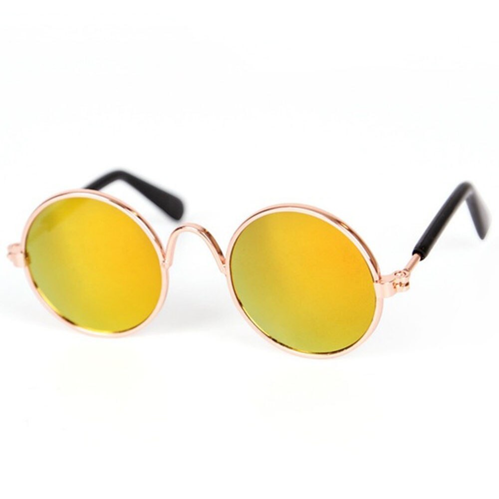 8cm Haustier Sonnenbrille Haustier Katze Hund Sonnenbrille UV Sonnenbrille Auge Schutz für Kleine Tiere: Gelb