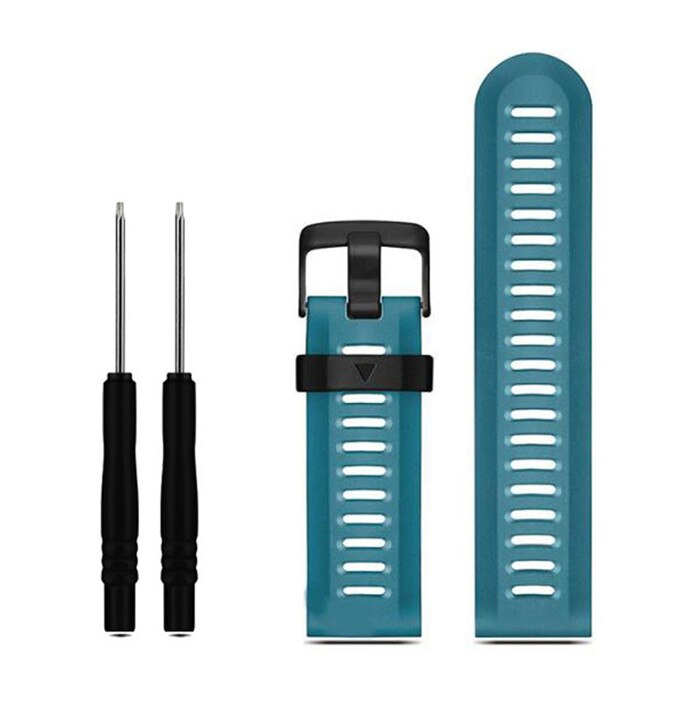 26mm largeur bracelet de montre pour Garmin Fenix 3 bandes Sport extérieur Silicone bracelet de montre pour Garmin Fenix 3 HR 5X Plus 6X Pro avec outils: Gem blue