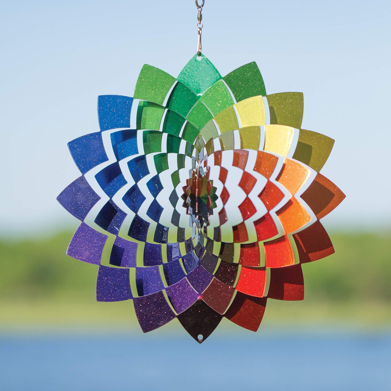 40#Stainless Steel Wind Spinner- 3D Indoor Outdoor Garden Home Decor Decoration Wind Chimes Metal Windchimes