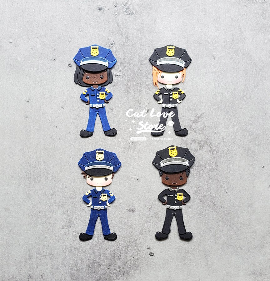 Catlove Police men woman Metal Cutting Dies Scrapbooking Mold Stencil Die Cuts Card Making DIY Craft Embossing Dies For