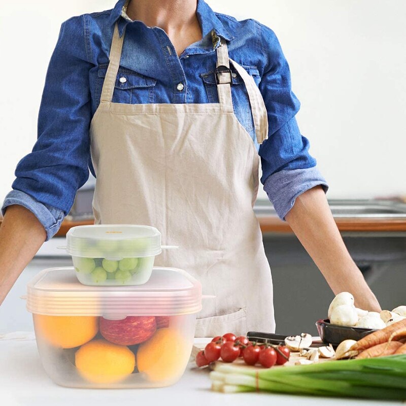 Big Silicone Stretch Lids 16 Airtight Magic Stretchy Lids for Food Storage and Fresh Keeping, Reusable Food Covers Huggers