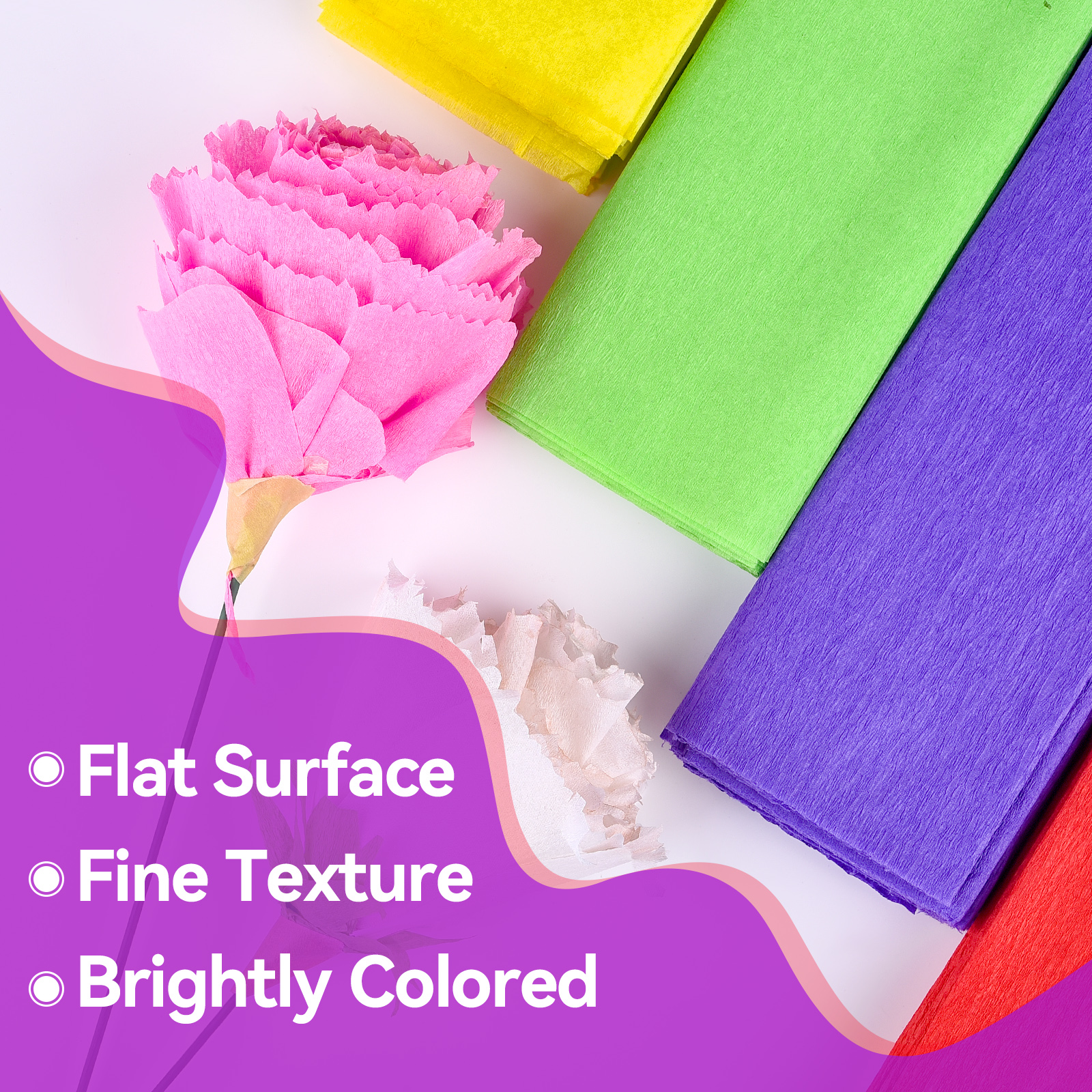 10 Uds. De papel crepé de 50x75cm, rollo de papel de crepé de Origami arrugado, artesanía de papel DIY, decoración de flores, papel para envolver , artesanía