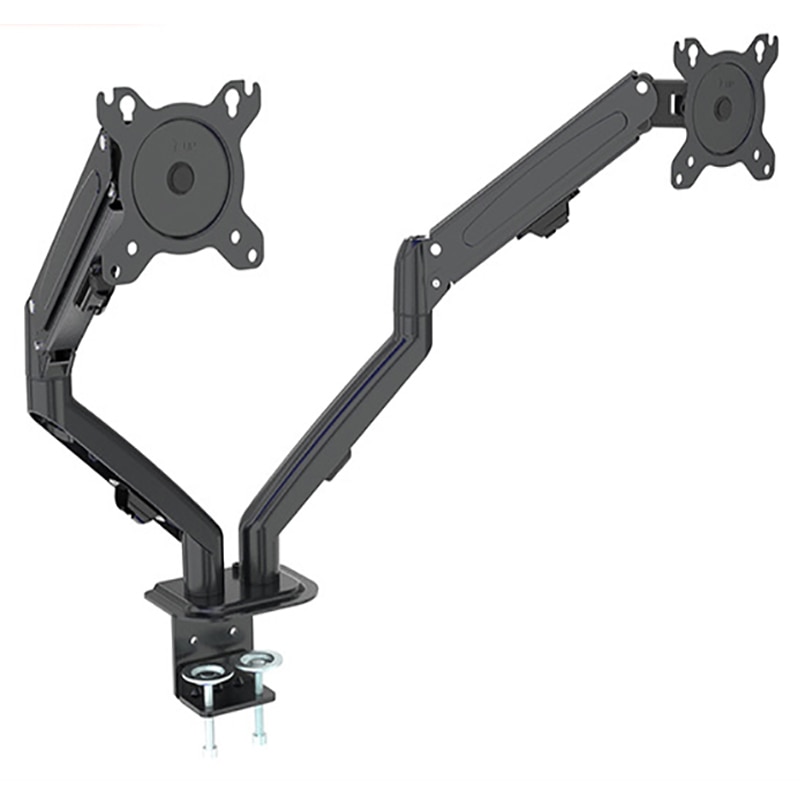 Soporte de Monitor Dual GC08, montaje de escritorio para pantallas LCD de 13 a 27 pulgadas, rotación e inclinación, brazo de resorte de Gas, soporte de escritorio