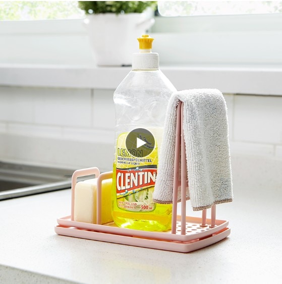 Punch-free Countertop Storage Rack Kitchen Rag Hanger Sink Dishcloth Sponge Drain Rack Pool Rack Kitchen Organizer Sponge Holder