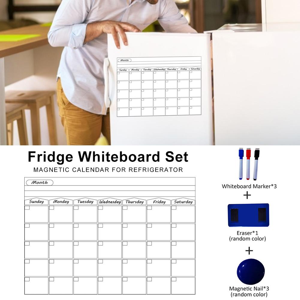 Magnet whiteboard hjemmekontor køkken køleskab kalender magnet tør slette tavle white boards wallsticker tidsplan opslagstavler
