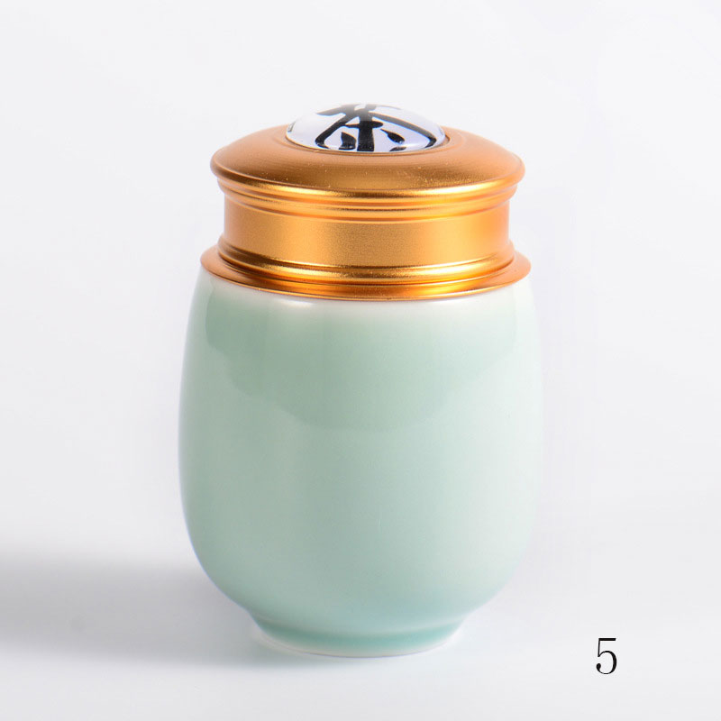 Celadon-latas selladas pequeñas para café, envases de metal para cereales, frutas secas, mini tanque de almacenamiento portátil para el hogar: 5