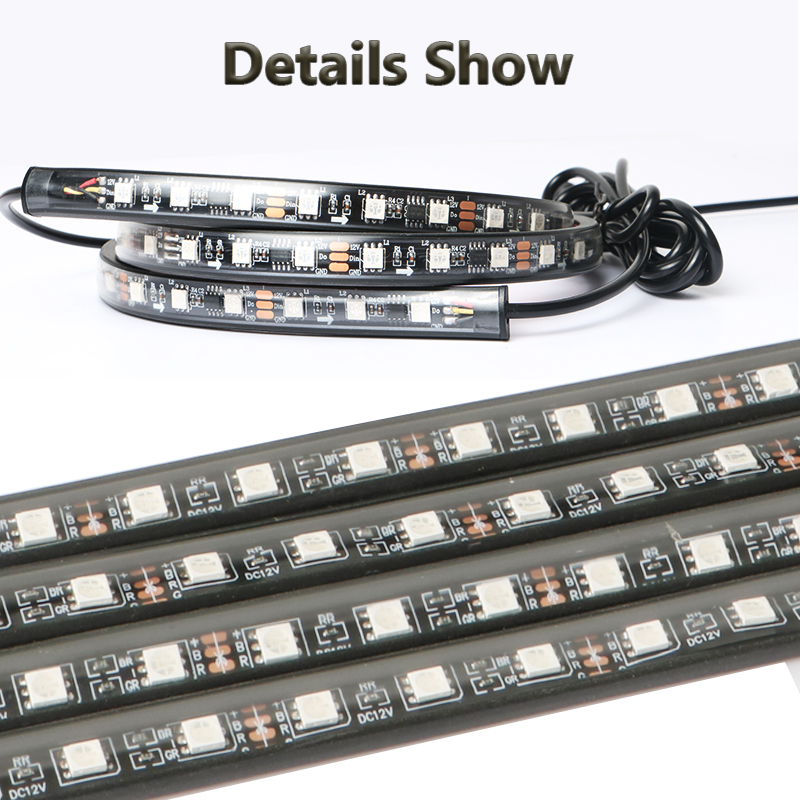 Charssis-tira de luces LED flexibles para coche, Control remoto/aplicación, luces de neón RGB, ambiente, Lámpara decorativa automática