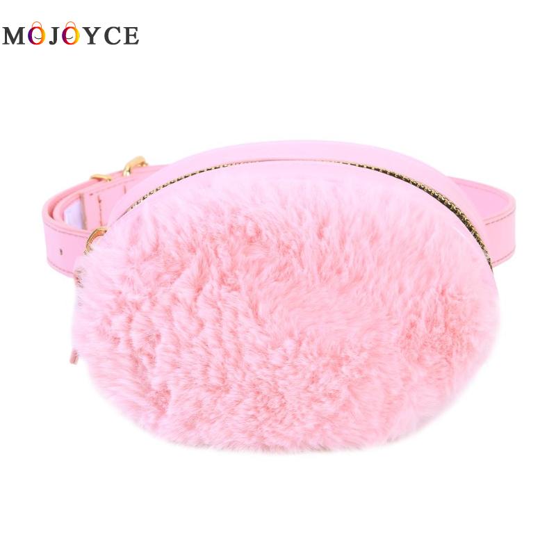 Winter Pluche Riem Bag Kids Meisje Pu Lederen Heuptasje Mode Ovale Vorm Heuptas Heuptas