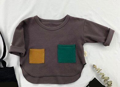 Jongenskleding t-shirts kindertops lente herfst kinder t-shirts voor babyjongens t-shirts lange mouwen peuters 80 ~ 120 patchwork
