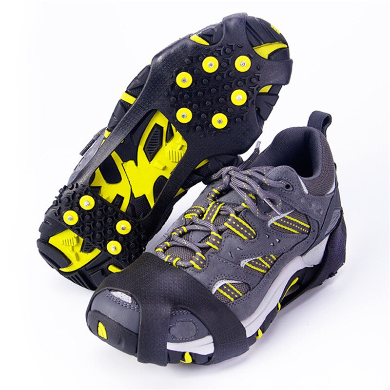 Crampones antideslizantes para zapatos, cubrezapatos de nieve, hielo, invierno, tallas S, M, L, XL, 4 tamaños, 10 tachuelas
