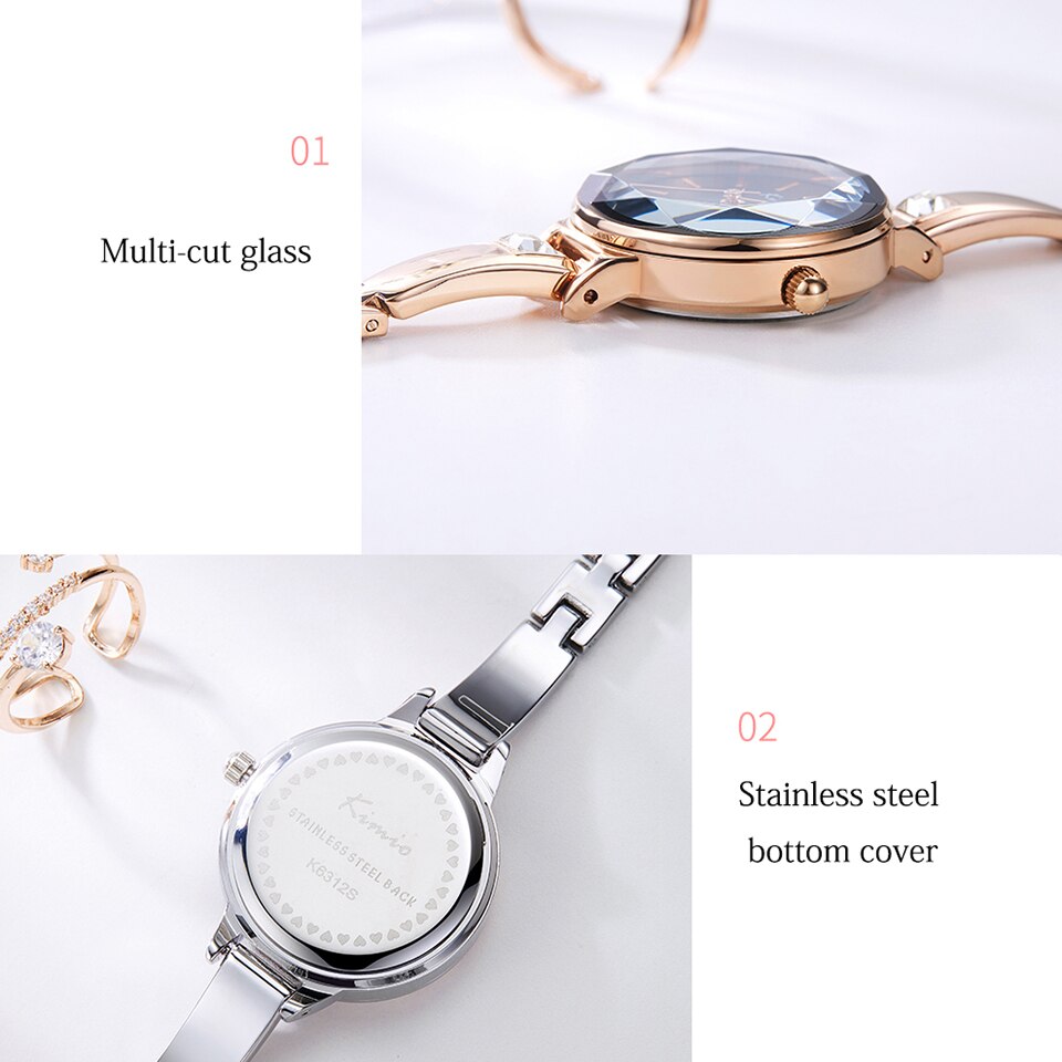 KIMIO Damen Armband Uhren Für Frauen Rot Zifferblatt Uhr Top Luxus Weibliche Armbanduhr Uhr Relogio Feminino