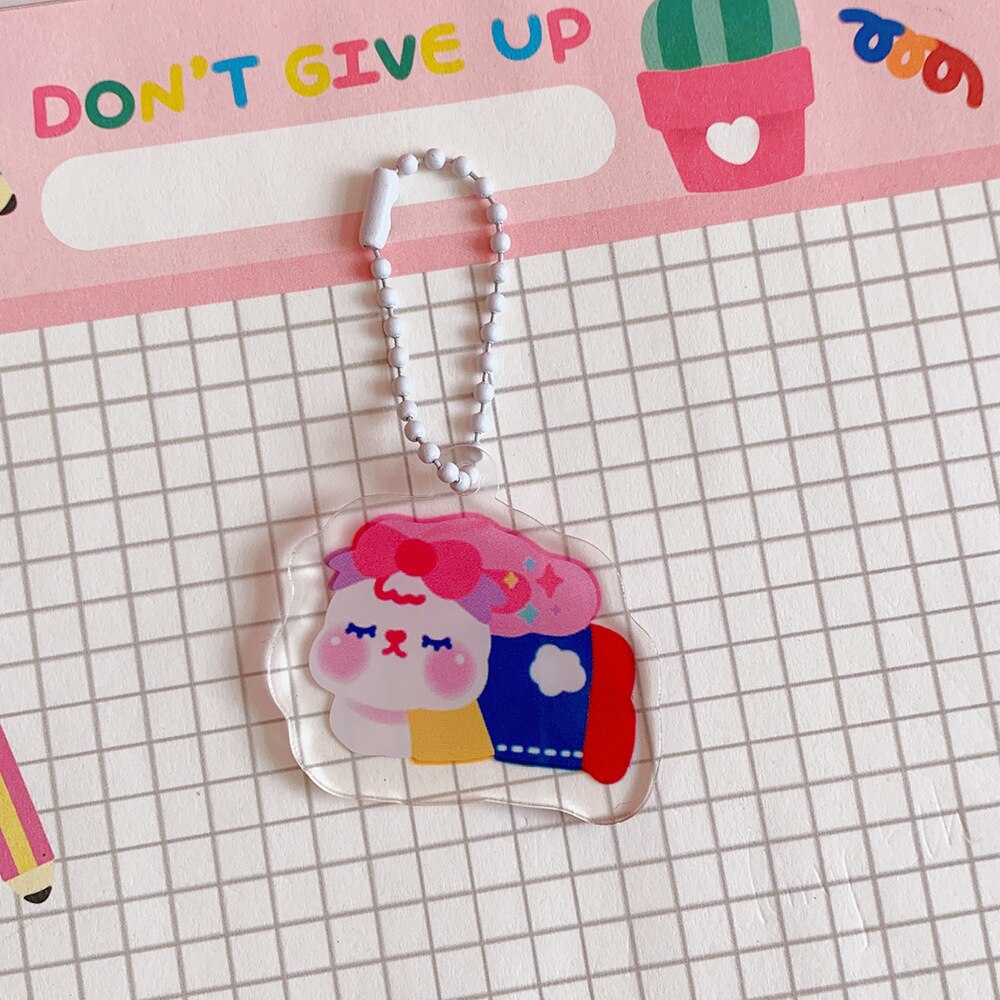 Milkjoy Bentoy Kawaii Keychain Travel Tag Girls Key Chain Bag Pendant Children Bag Accessories: 4