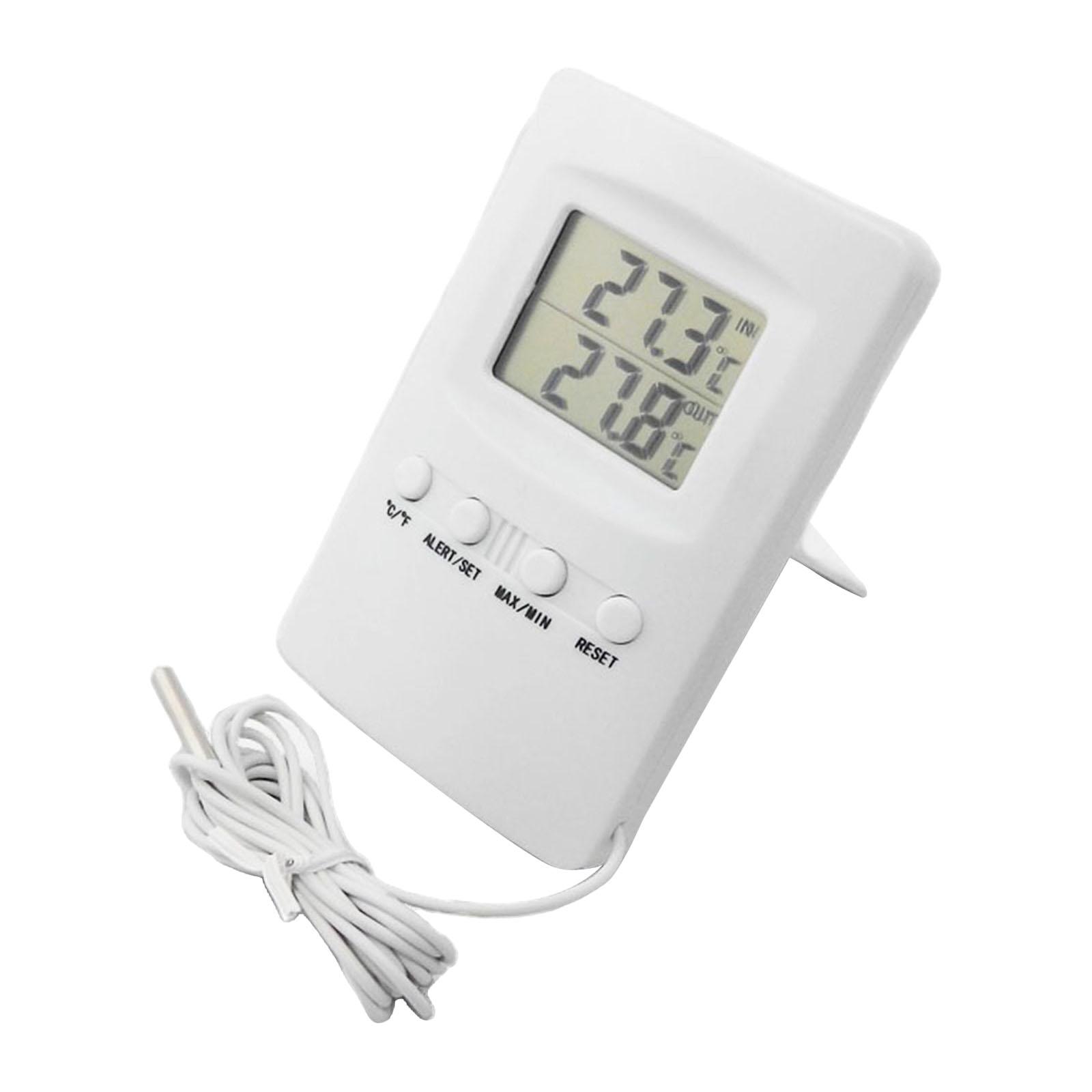 Digital Thermometer Max Min Temperature for Home °C/°F with Alarm with Probe