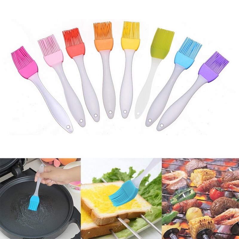 1pc Small Silicone Pastry Brush Baking BBQ Basting Brush Baking Oil Brush Clear Handle Kitchen Tools Reposteria