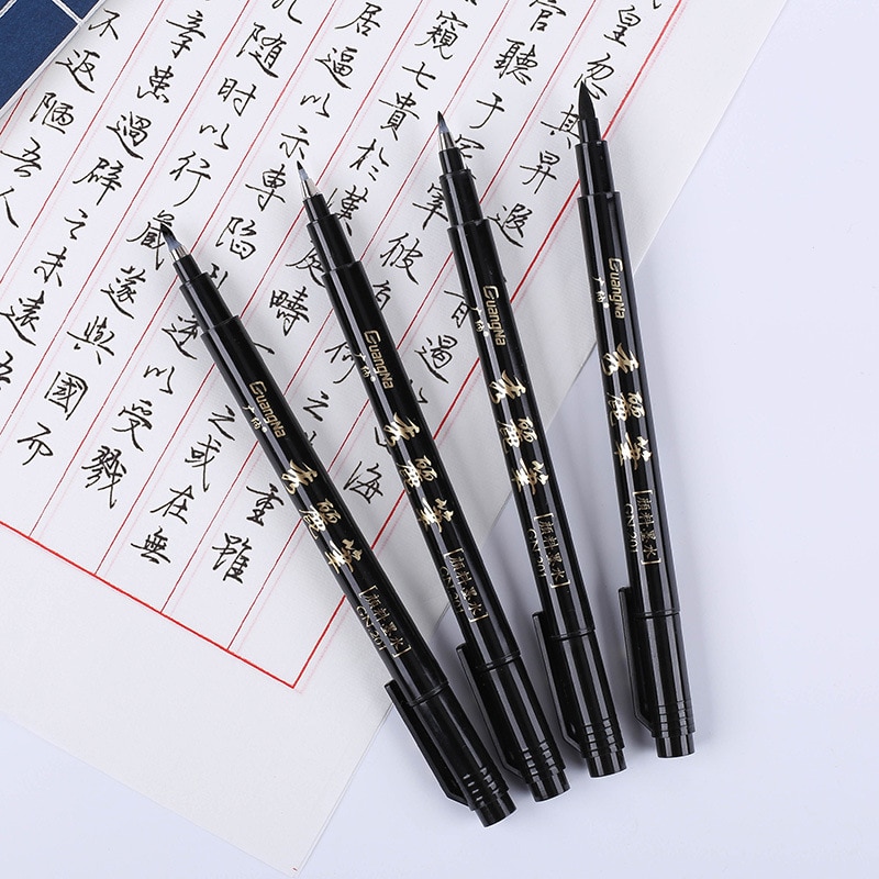 1Pcs Calligraphy Pen Hand Lettering Pens Paint Brush Refill Lettering Pens Markers for Writing Drawing Black Ink Pens
