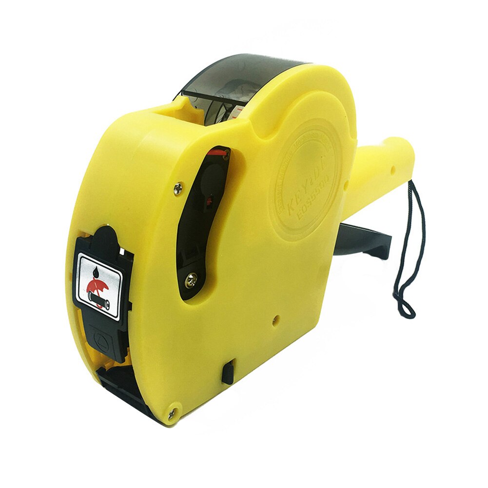 Máquina de etiquetas de precio para supermercado de oficina, Manual, tienda de comestibles, herramienta de mano, centro comercial, 8 dígitos, fabricante de etiquetas preciso: Amarillo
