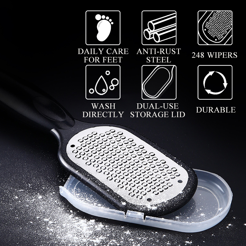 Lime à pied grattoir dissolvant de callosités pieds outils de pédicure professionnels en acier élimination du maïs des pieds dissolvant de peau morte soins des pieds