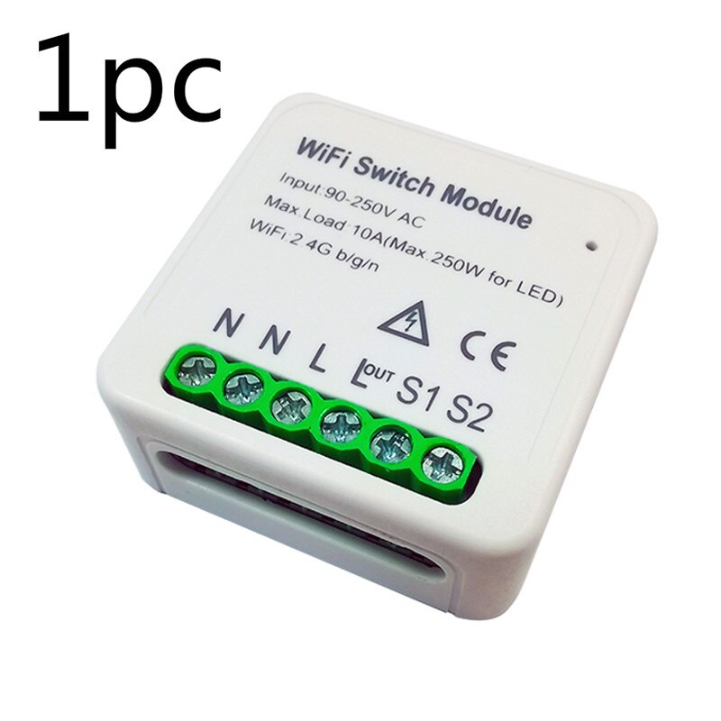 1/5 Pcs Smart Home Wifi Switch Relay Breaker Module Automation Smart Lighting Work With Tuya/Smart Life Google Home Alexa App: 1pcs