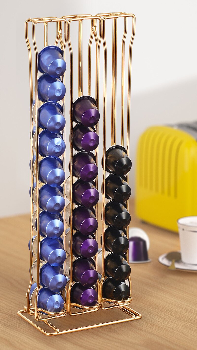 60Cups For Nespresso Coffee Capsule Bracket Pods Rack Coffee Capsule Stand Capsules Storage Shelve Organization Holder