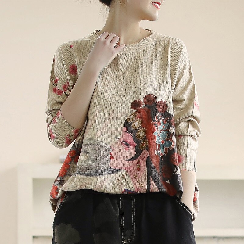 Vintage Blouse And Top Women Clothes Chinese Year Shirt Tang Suit Opera Print Chinese Style Clothing Women 10279: 3