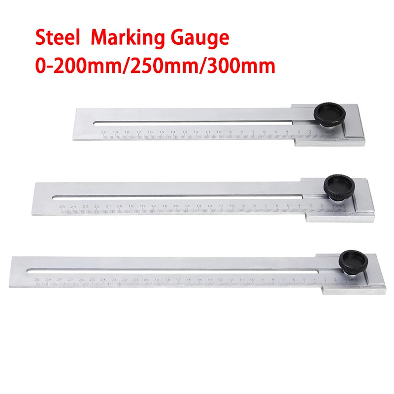 0-200mm/250mm/300mm 0.1MM Steel Screw Cutting Marking Gauge Marking Tools Layout Tools Marking Measuring Caliper scriber