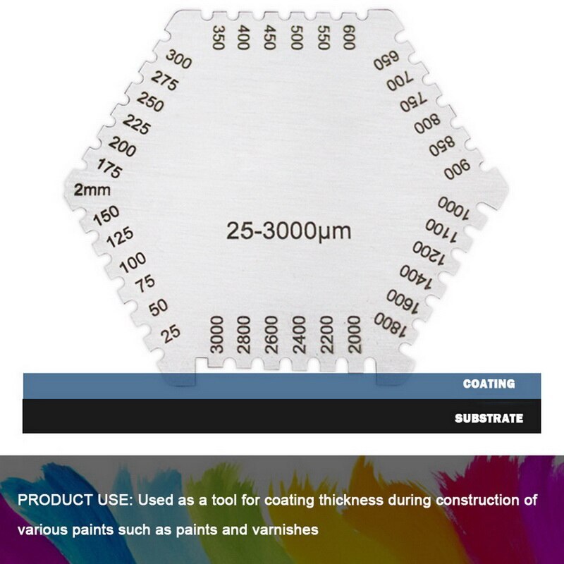 Peigne à Film humide 25-3000um jauge d'épaisseur en acier inoxydable jauge de Film humide de précision jauge d'épaisseur feuille peigne à Film humide