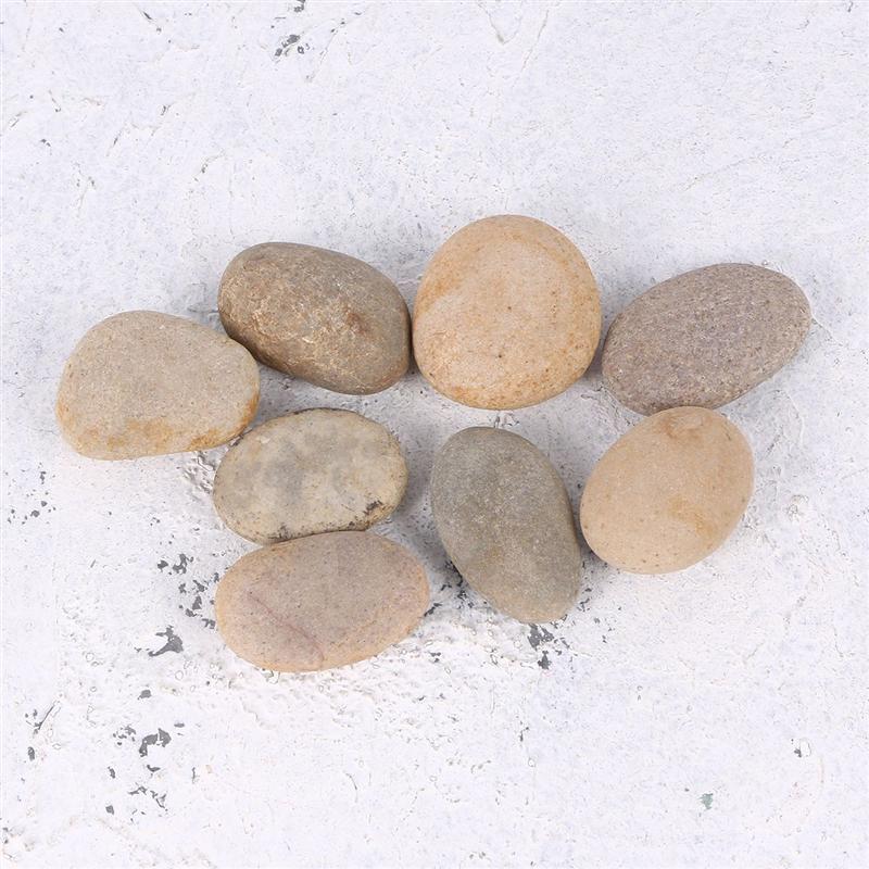 8PCS Children's Drawing Painted Rocks Stones Painting Rocks Cartoon DIY Polishing Hand-painted Drawing Vase Stones