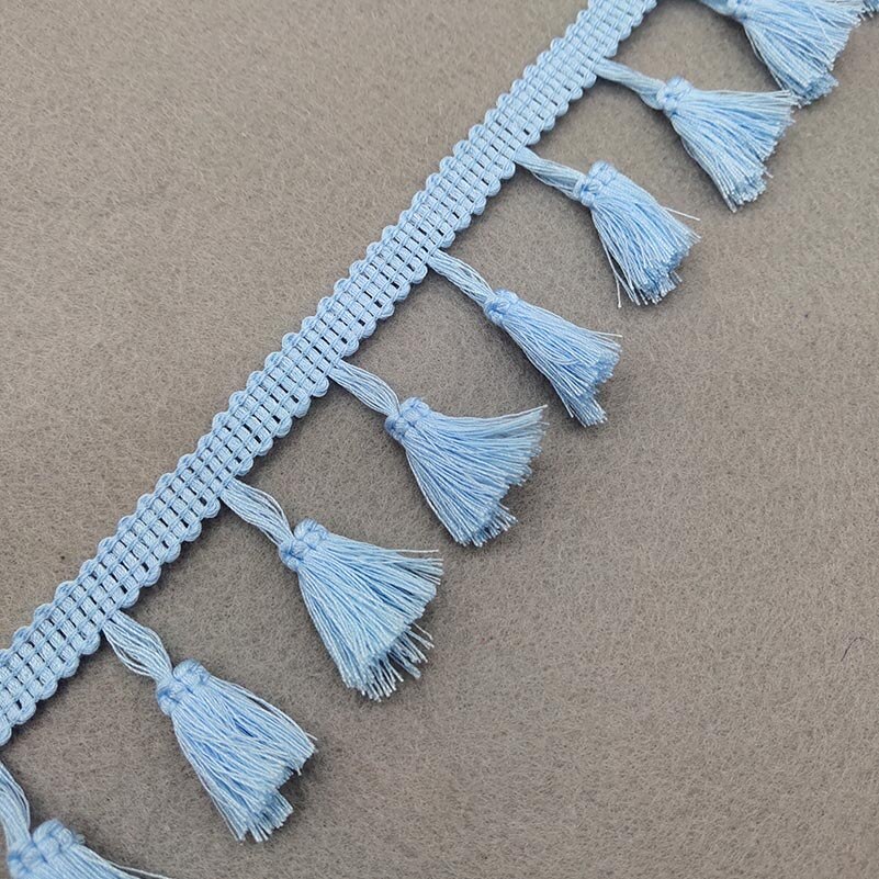 1Yards of Pack 40MM Width Fringe Trim Lace Fibre Tassel Clothes Accessories Wedding Dress Tassel Ribbon Diy: Light blue