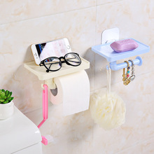Badkamer Tissue Doos Plastic Wc-papier Mobiele Telefoon Houder Wandmontage Opbergdoos Huishoudelijke Servet Dispenser Organizer